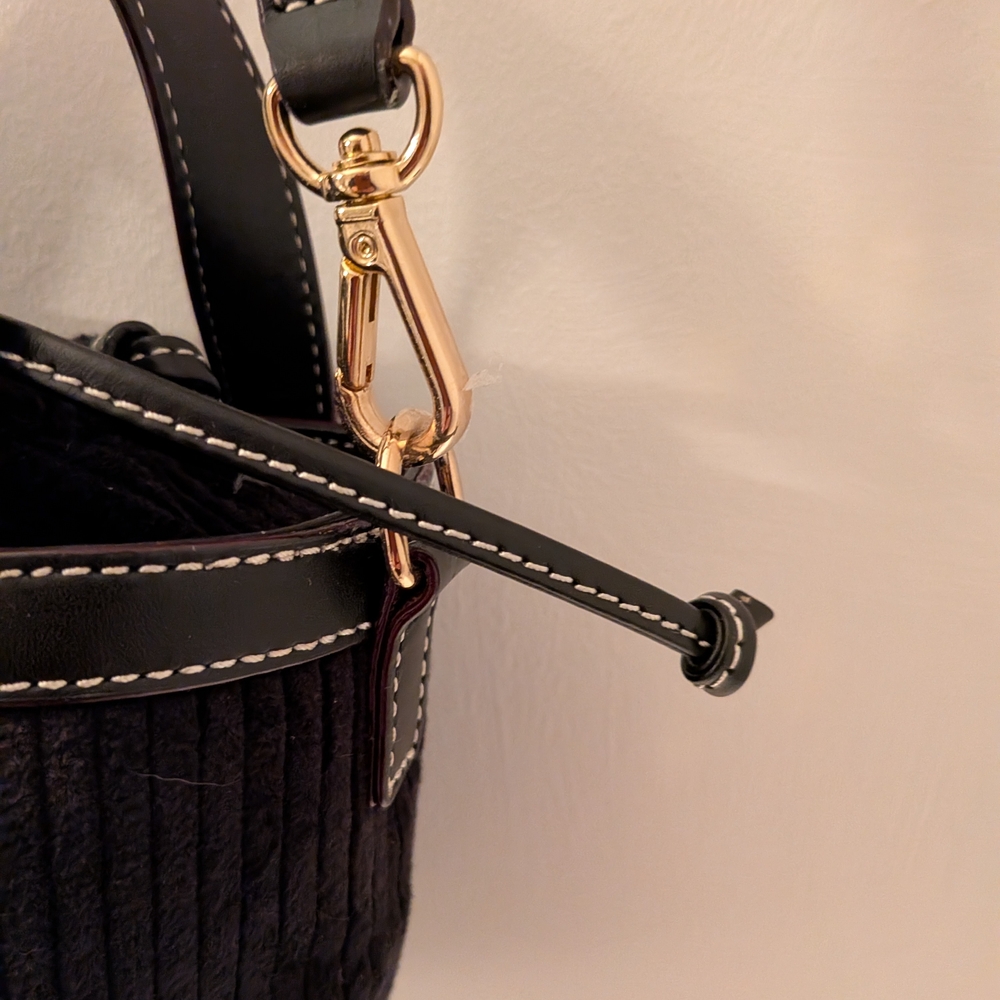 Frances Valentine BLK CORDUROY Small Bucket Bag - Picture 5 of 6